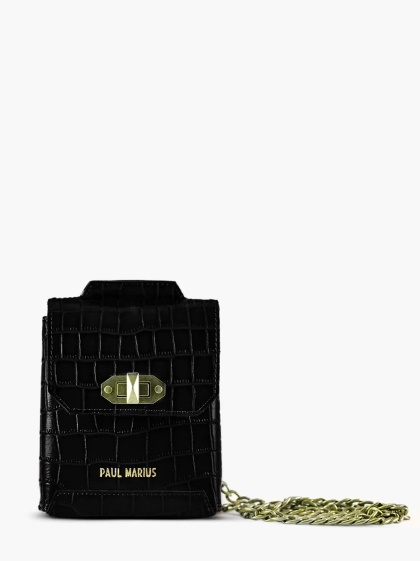 PAUL MARIUS Mini Sacs|Sacs Porté Travers|Agathe Alligator - Noir De Jais