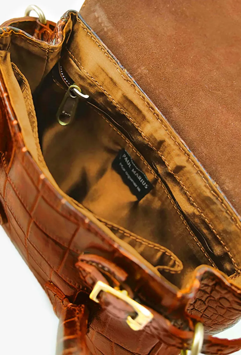 PAUL MARIUS Mini Sacs|Sacs Porté Travers|Colette XS Alligator - Ambre