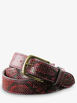 PAUL MARIUS Ceintures|LaCeinture à Boucle Python - Rouge Grenat