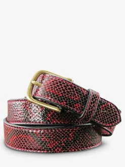 PAUL MARIUS Ceintures|LaCeinture à Boucle Python - Rouge Grenat