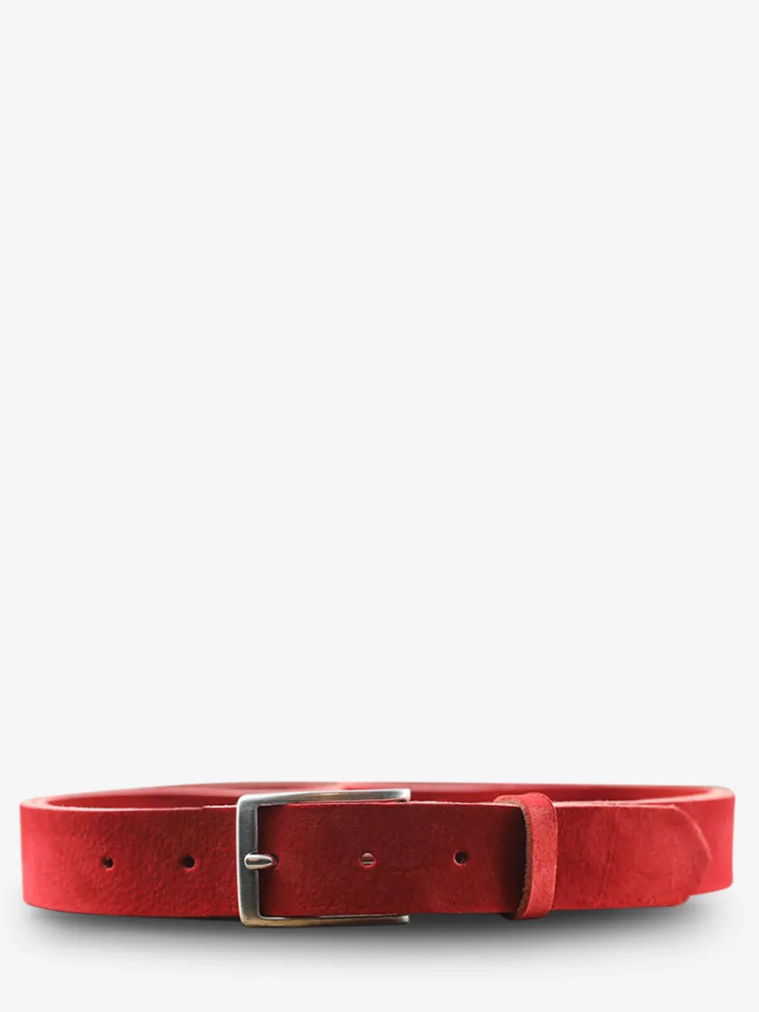PAUL MARIUS Ceintures|Ceintures|LaCeinture Magnifique Nubuck - 30mm - Rouge Carmin