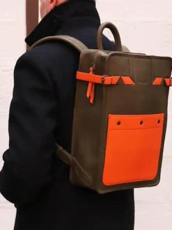 PAUL MARIUS Cartables Et Porte-Documents|Sacs À Dos|LeCitadin - Kaki / Orange