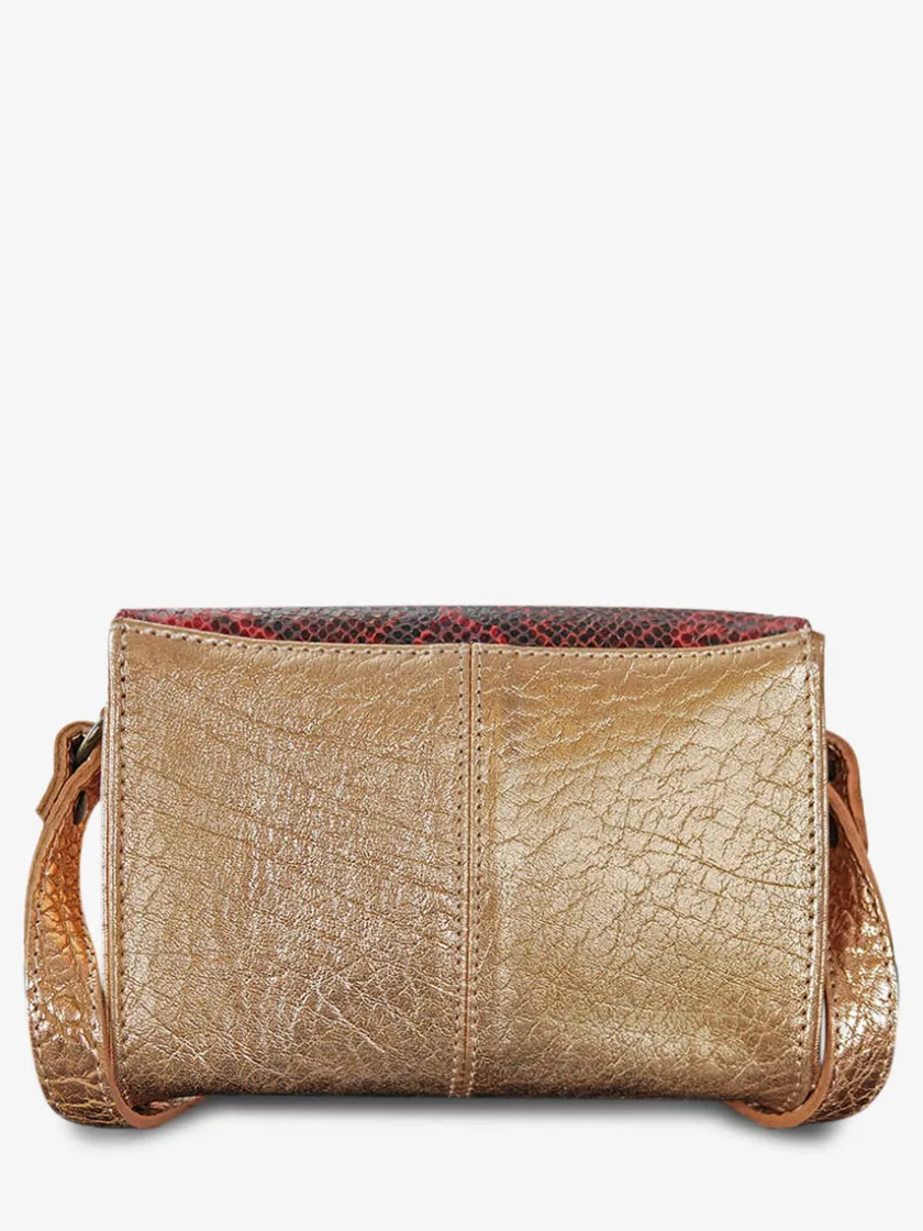 PAUL MARIUS Mini Sacs|Sacs Porté Travers|LeMini Indispensable Python - Rouge Grenat