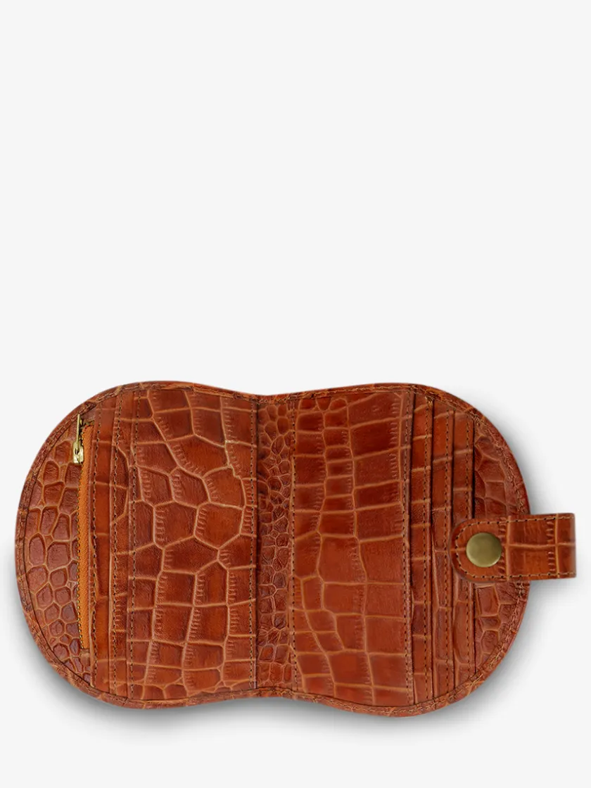 PAUL MARIUS Portefeuilles|LePortefeuille Manon N°2 Alligator - Ambre
