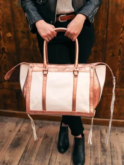 PAUL MARIUS Sacs Porté Épaule|LeRive Droite - L - Or Rose / Blanc