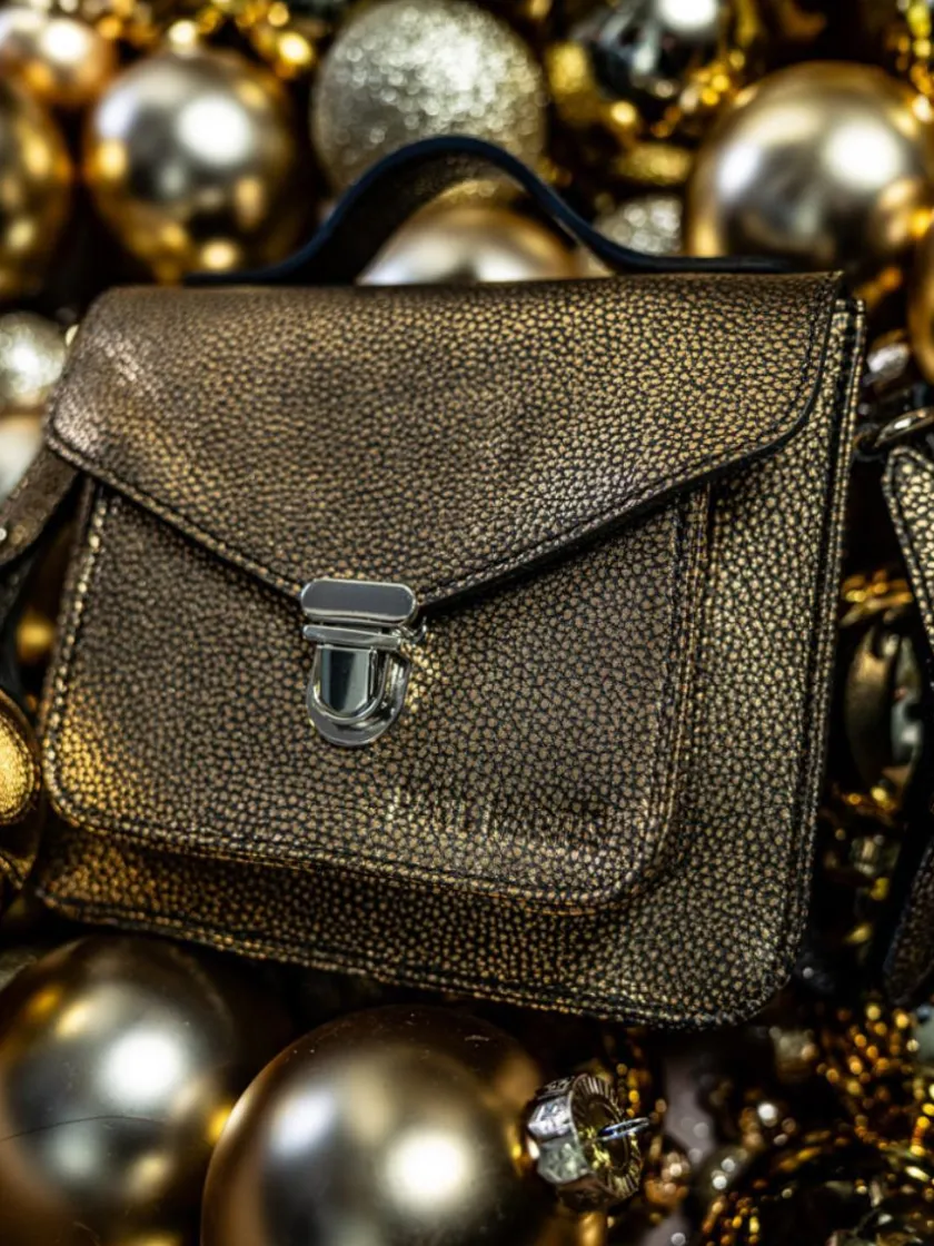 PAUL MARIUS Mini Sacs|Sacs Porté Main|Mademoiselle George XS Granite - Noir / Doré