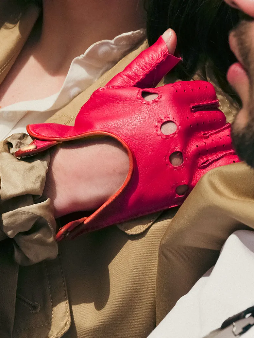 PAUL MARIUS Gants Et Mitaines|Mitaine Pilote Femme - Fuchsia / Naturel
