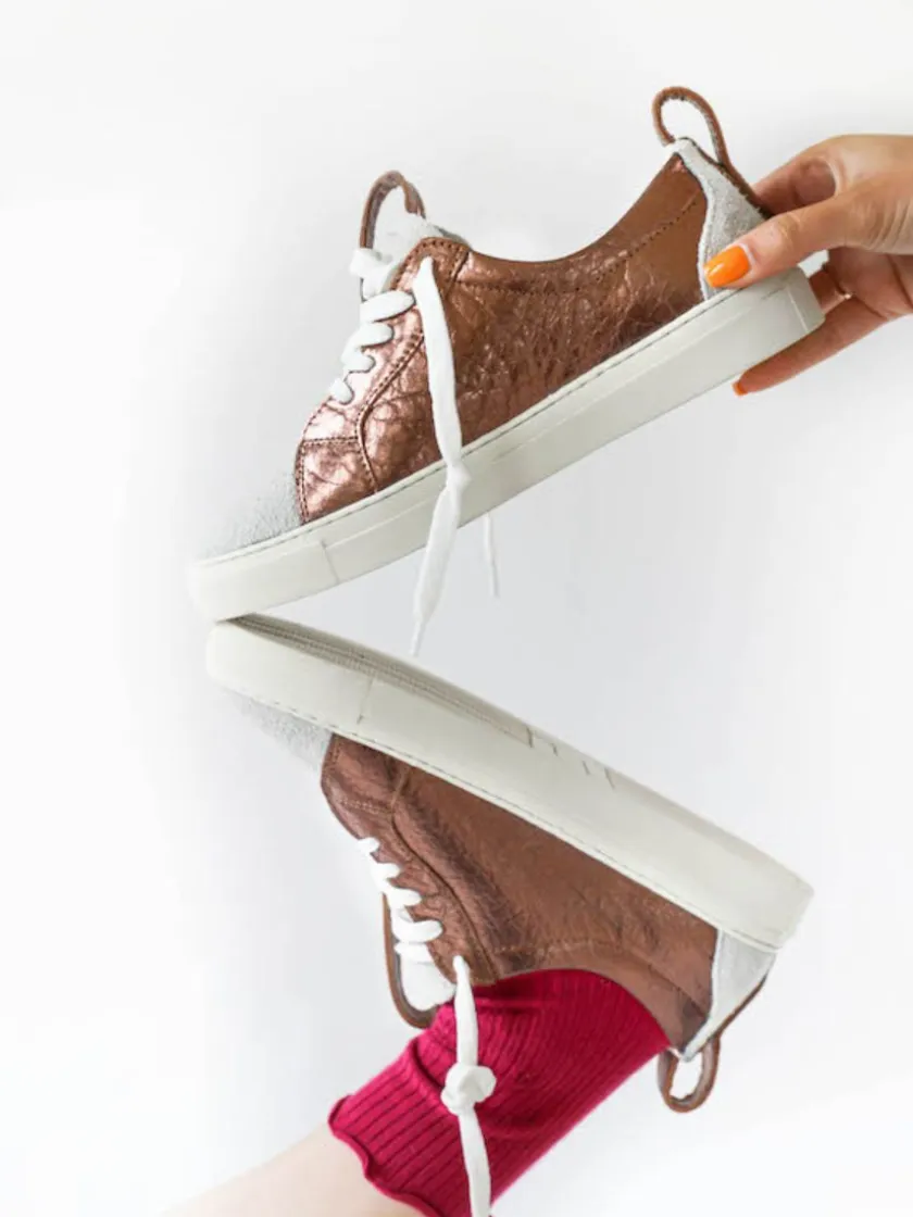 PAUL MARIUS Pm002 - Baskets Basses|PM002 - Cuivré / Blanc