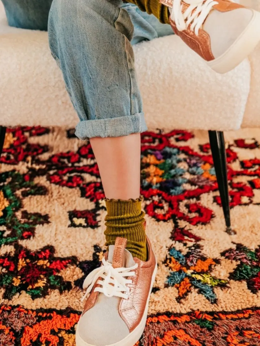 PAUL MARIUS Pm002 - Baskets Basses|PM002 - Or Rose / Blanc